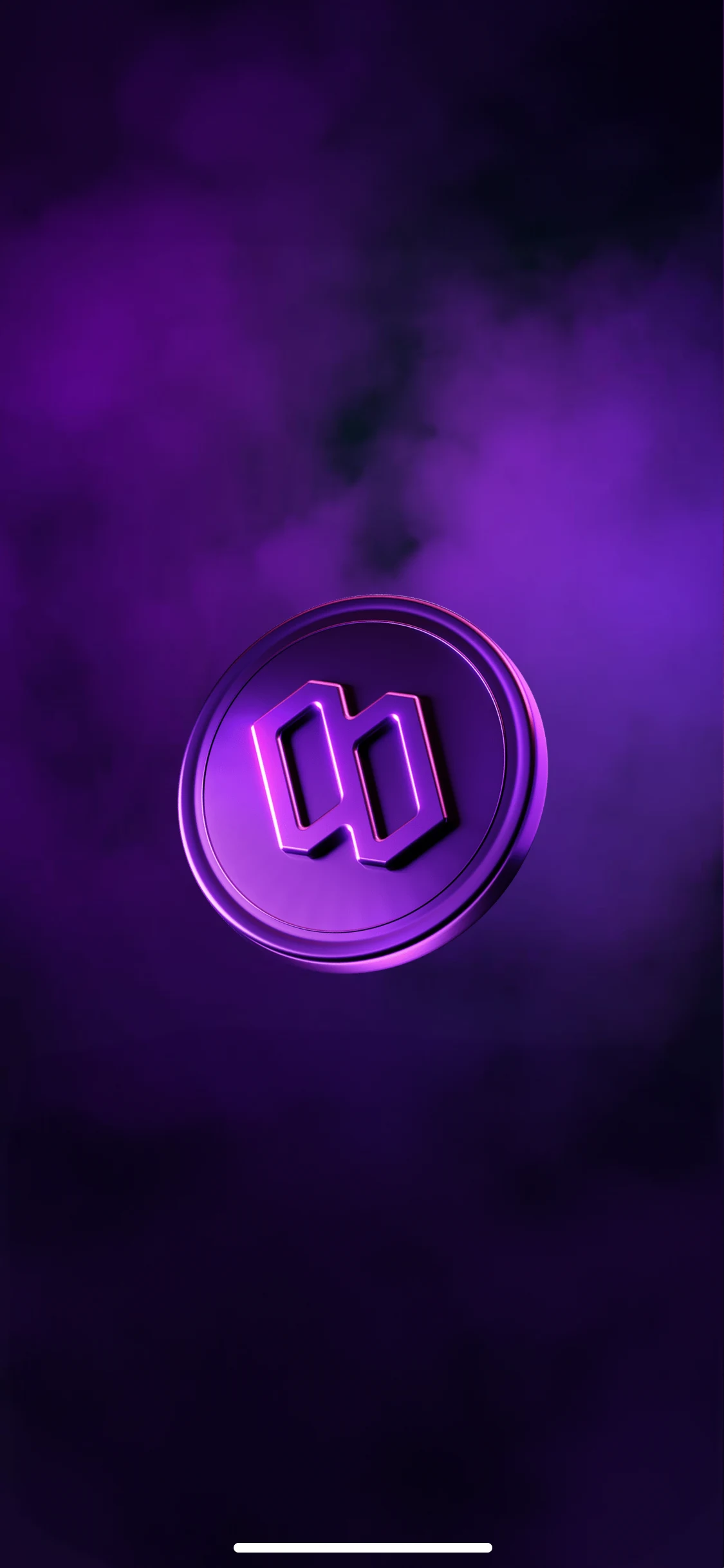 A purple Sweat coin turning on a dark purple screen while the top up goes through